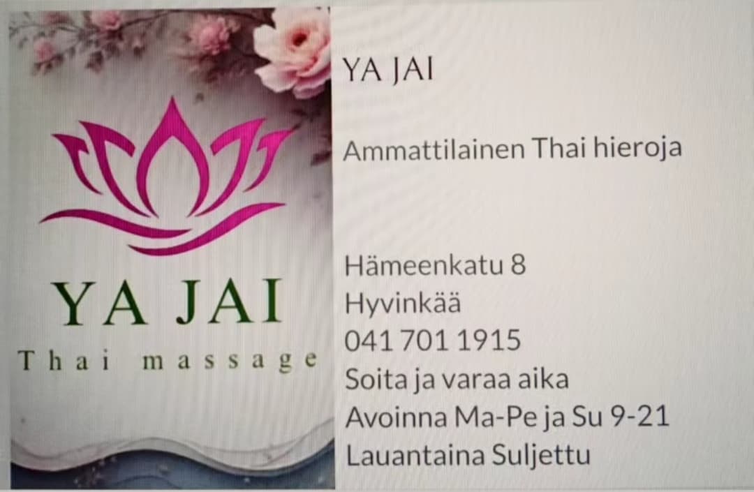 Ya Jai – Thaihieronta in Hyvinkää