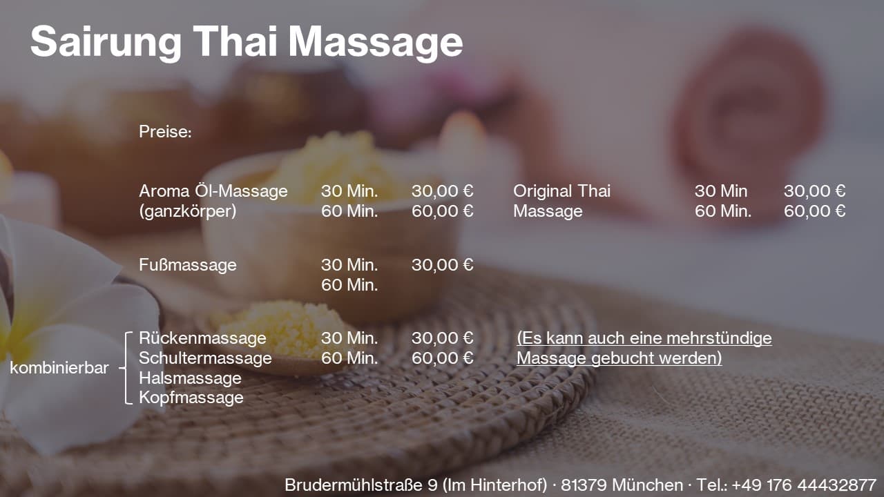 Sairung Thai-Massage – Thai Massage in München