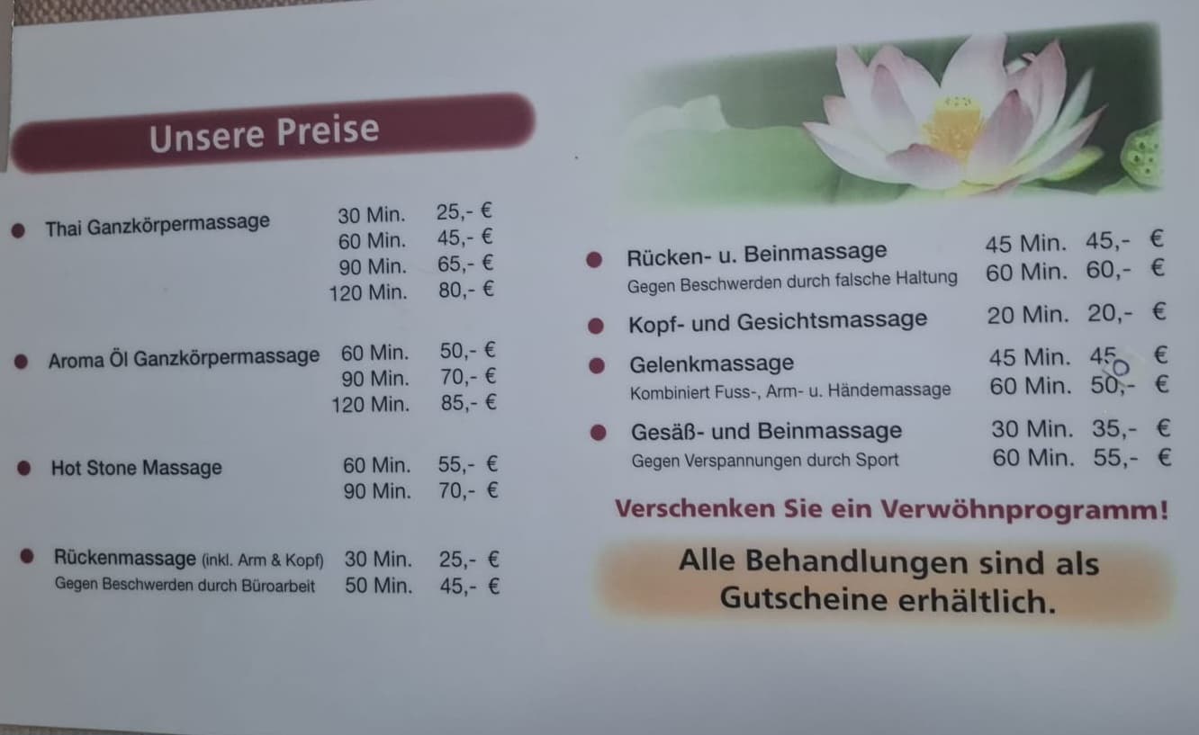 Boonmee's Wellness Thaimassage – Thai Massage in Regensburg
