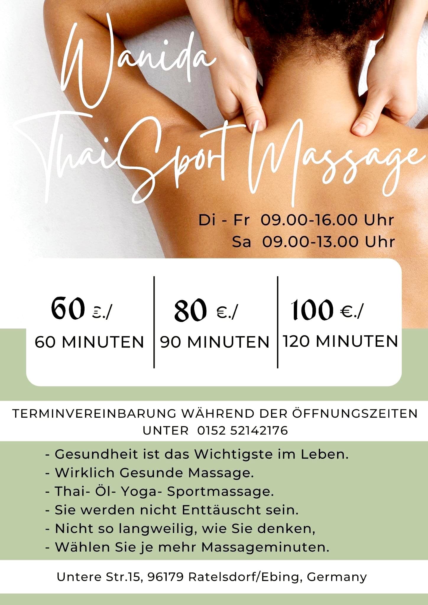 Foto 3 von Wanida Thai-Sportmassage Rattelsdorf/Ebing Germany