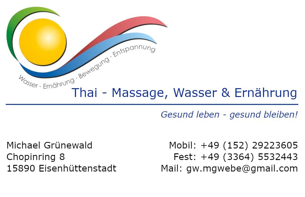 Thai - Massage / Wasser & Ernährung – Thai Massage in Frankfurt (Oder)