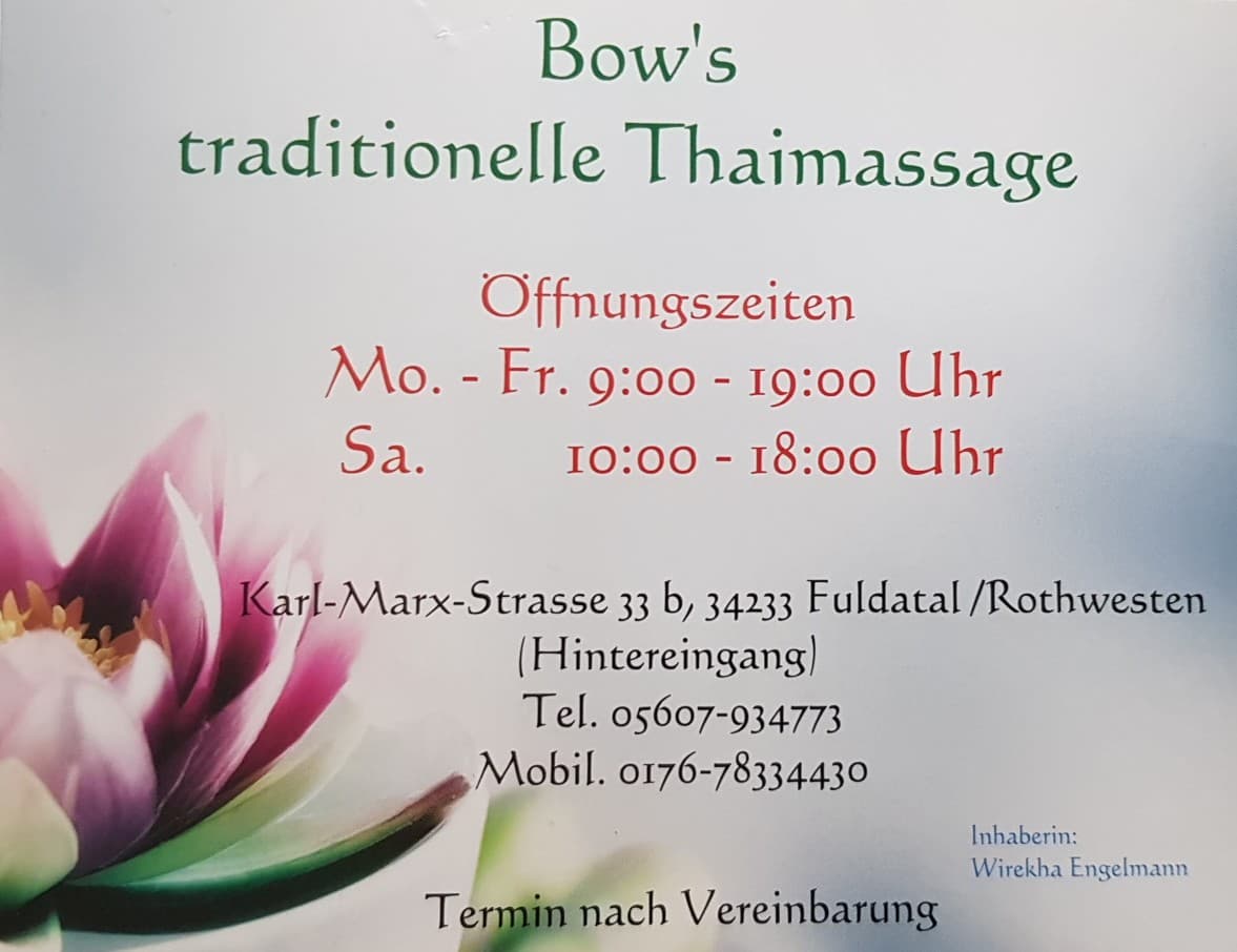Bow's traditionelle Thaimassage – Thai Massage in Kassel