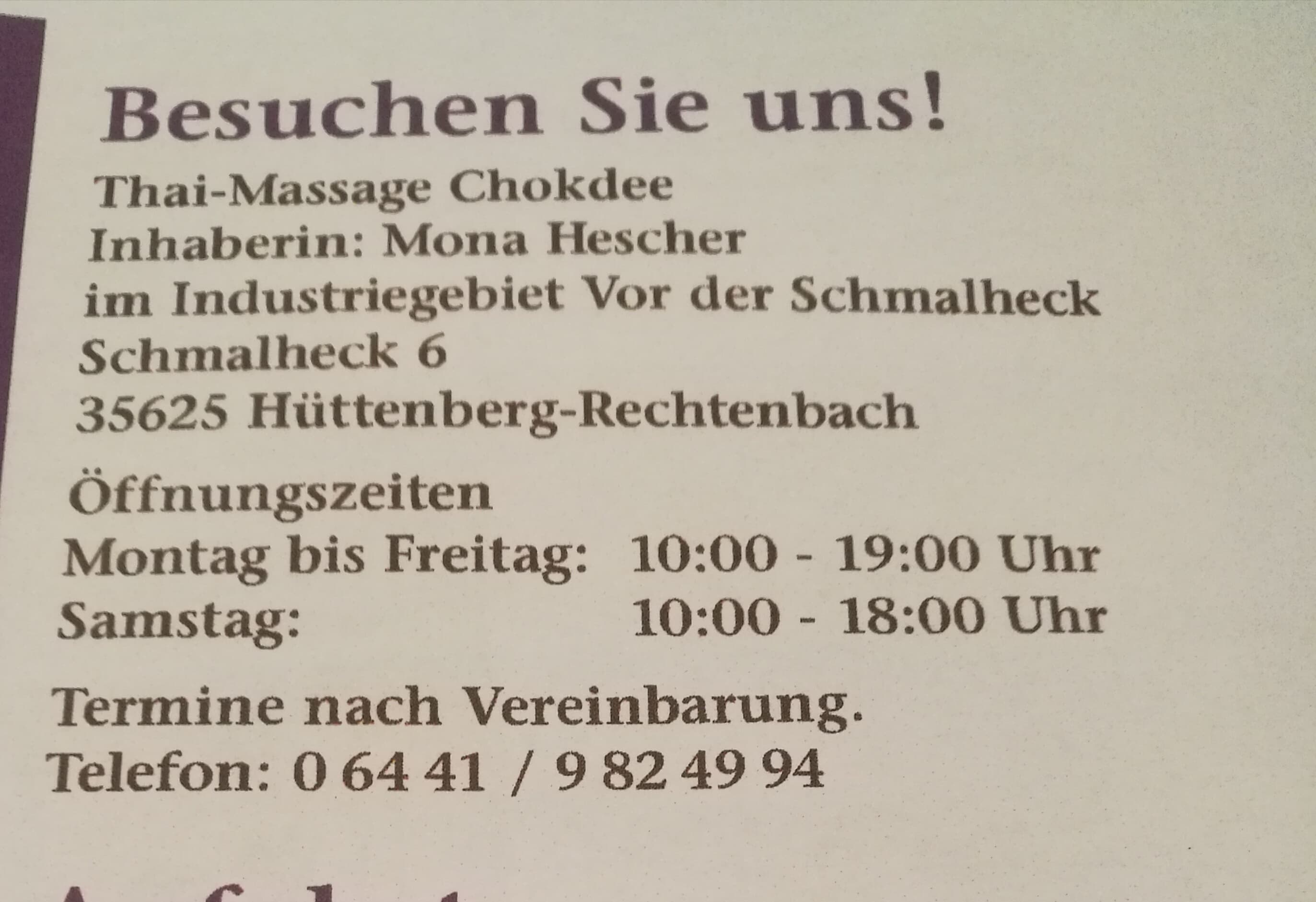 Thai massage Chokdee – Thai Massage in Wetzlar