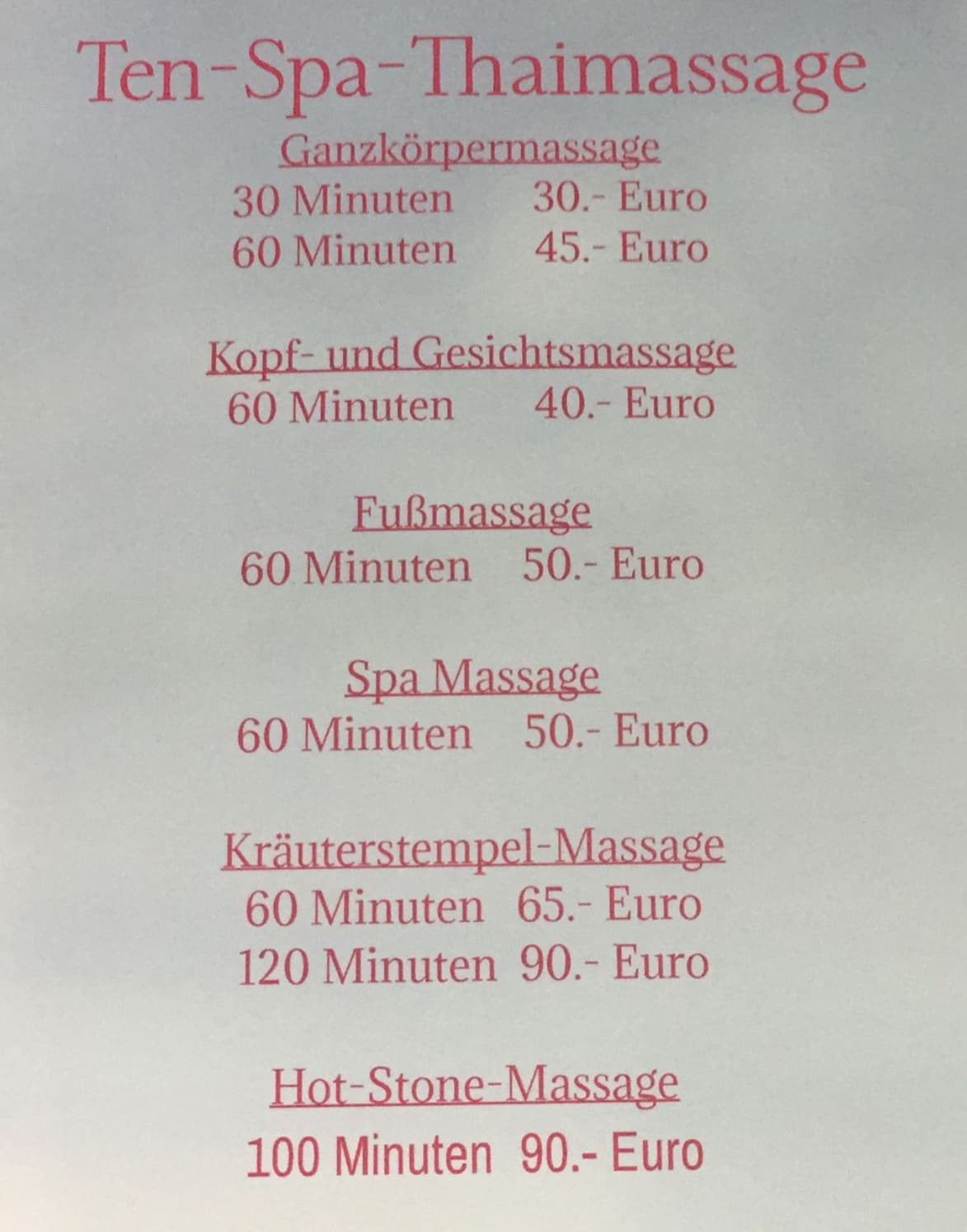 Ten Spa Thaimassage – Thai Massage in Lüneburg