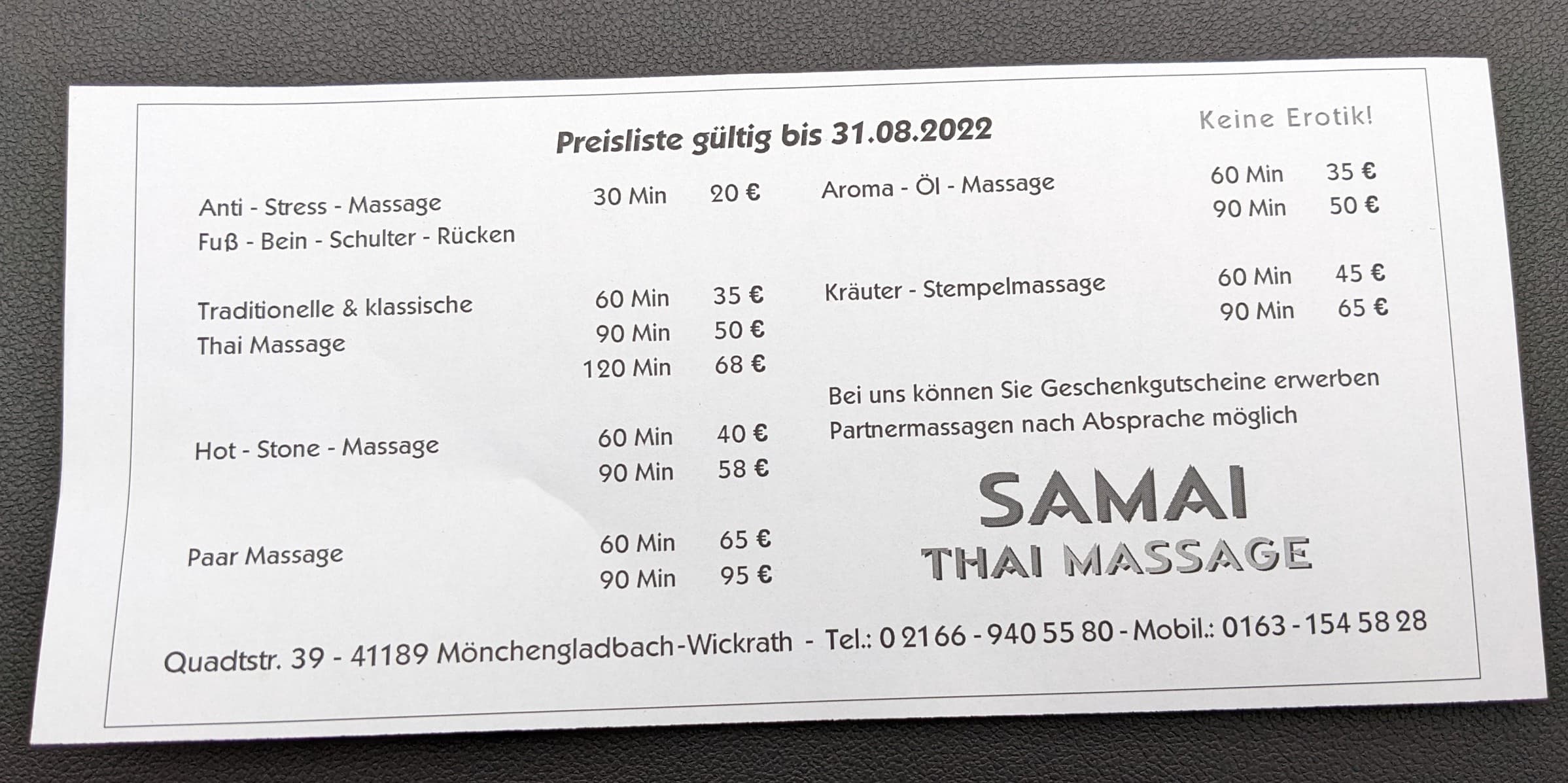 Foto 3 von SAMAI Thaimassage Mönchengladbach