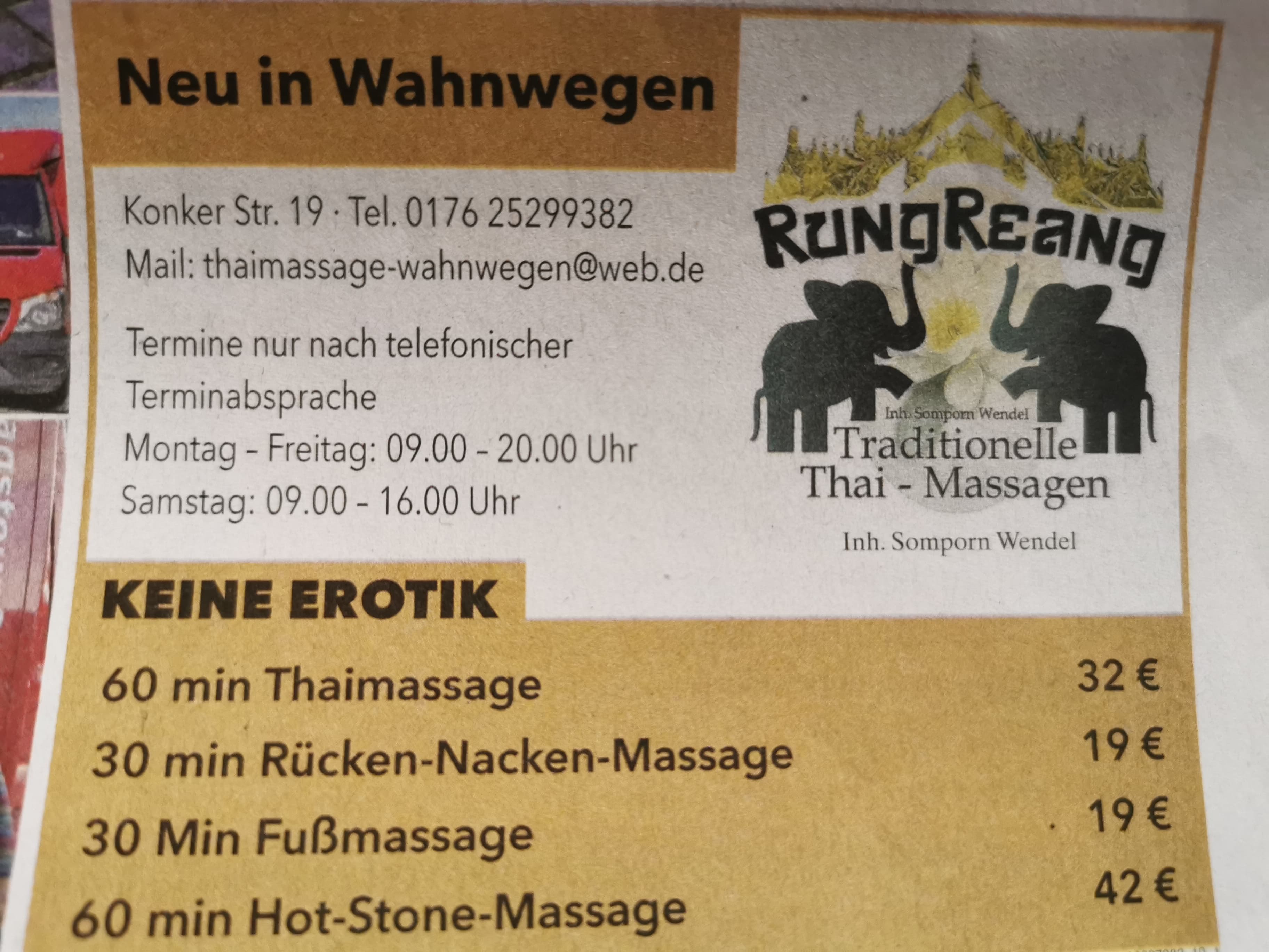 RungReang Thaimassage Wahnwegen – Thai Massage in Homburg