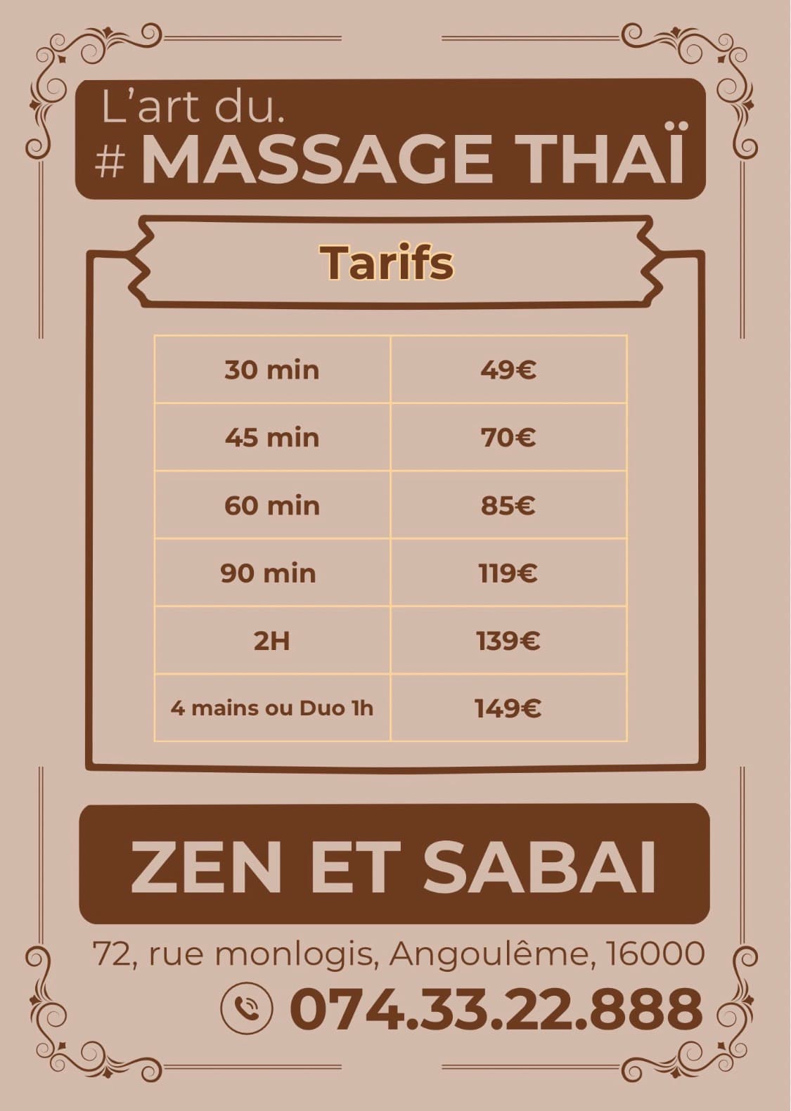 Photo 2 de ZEN et SABAI (Massage Thai)