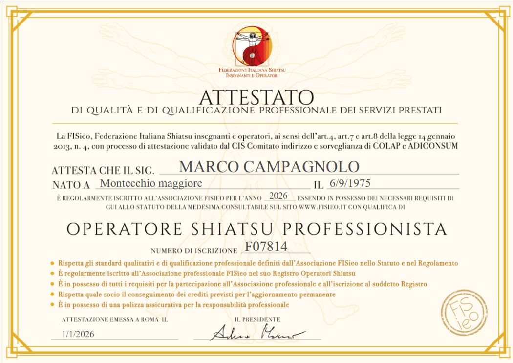 Foto 3 di Marco Campagnolo - Operatore Professionale Shiatsu | Massaggio Thai | Moxa | Digitopresione |Discipline Bio-Naturali